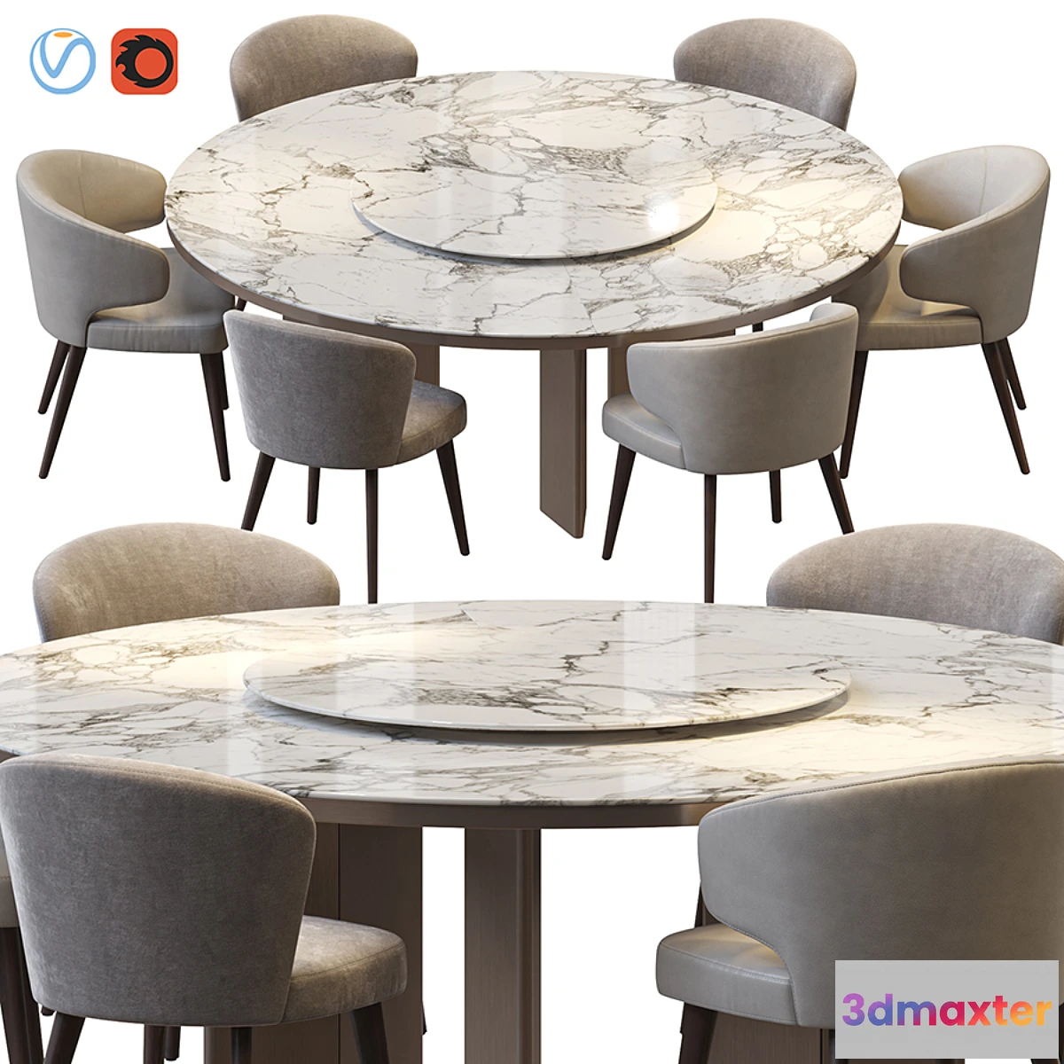 680078 - MORGAN MARBLE TABLE AND ASTON DINING CHAIR