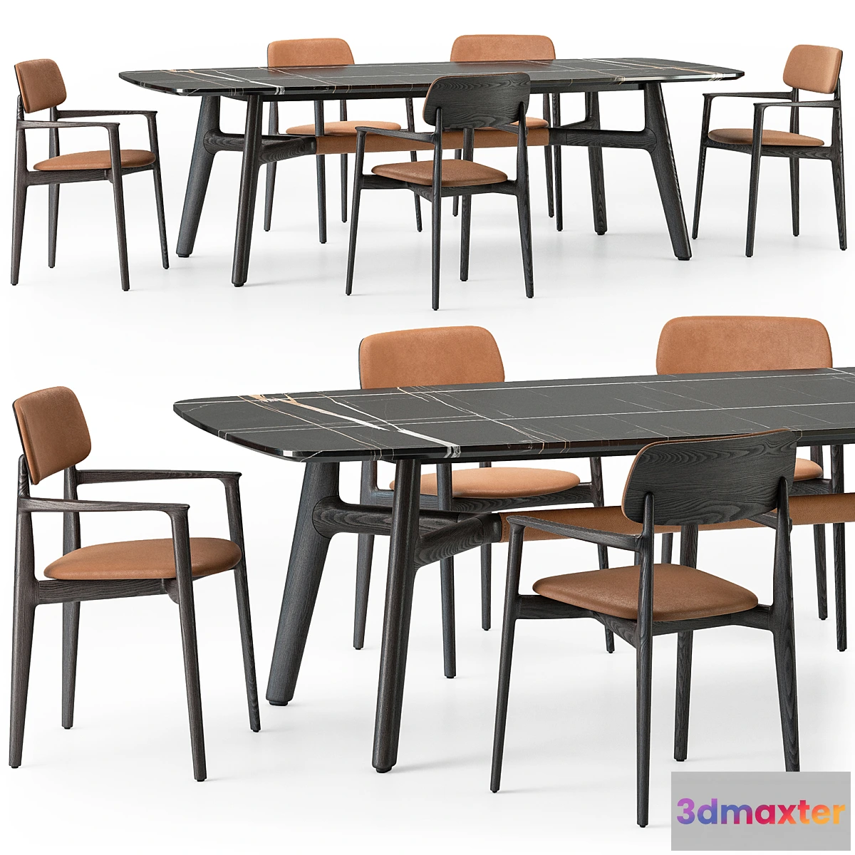 680128 - Poliform Curve Dining Table Armchair Set 01