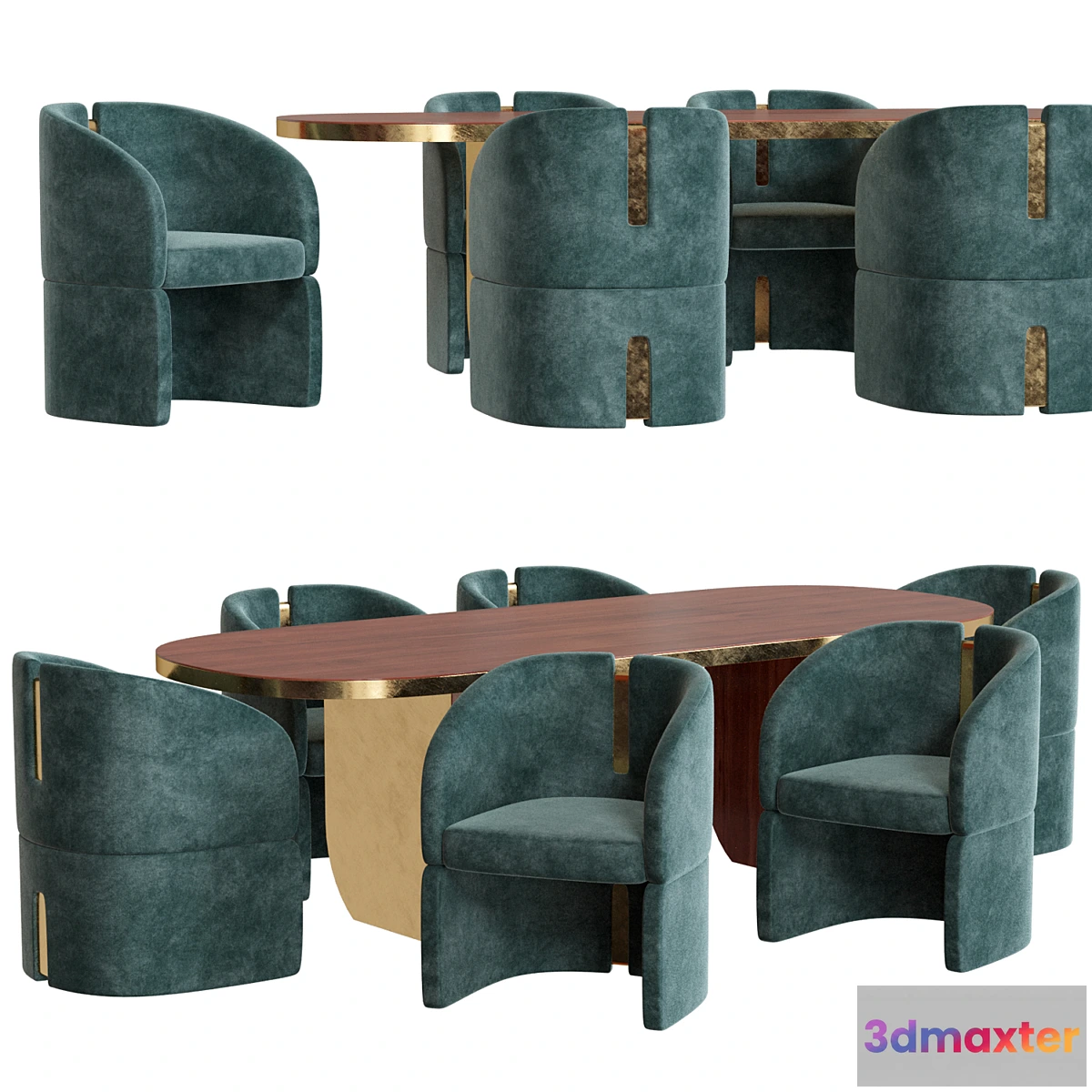 699004 - Essentialhome Ezra Dining Table Isadora Dining Chair