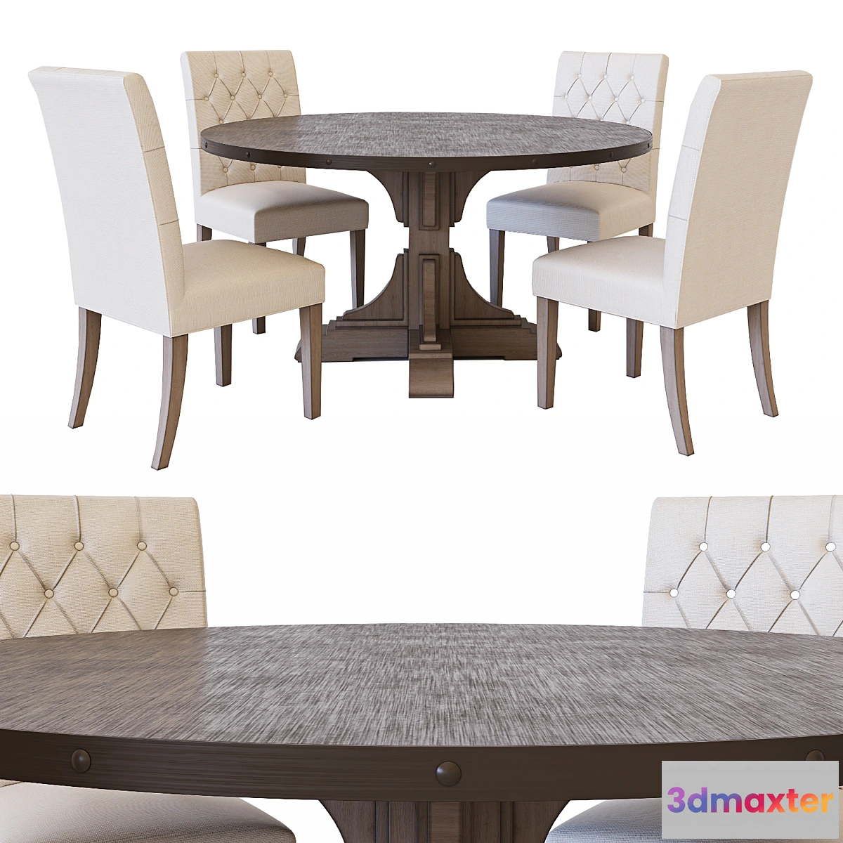 699036 - RH Round dining table & Bennett Parsons dining chair