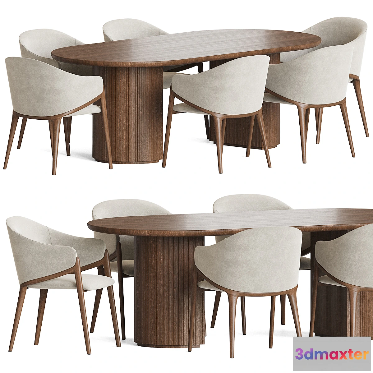 699150 - Angelcerda Chair Moon Table Dining Set