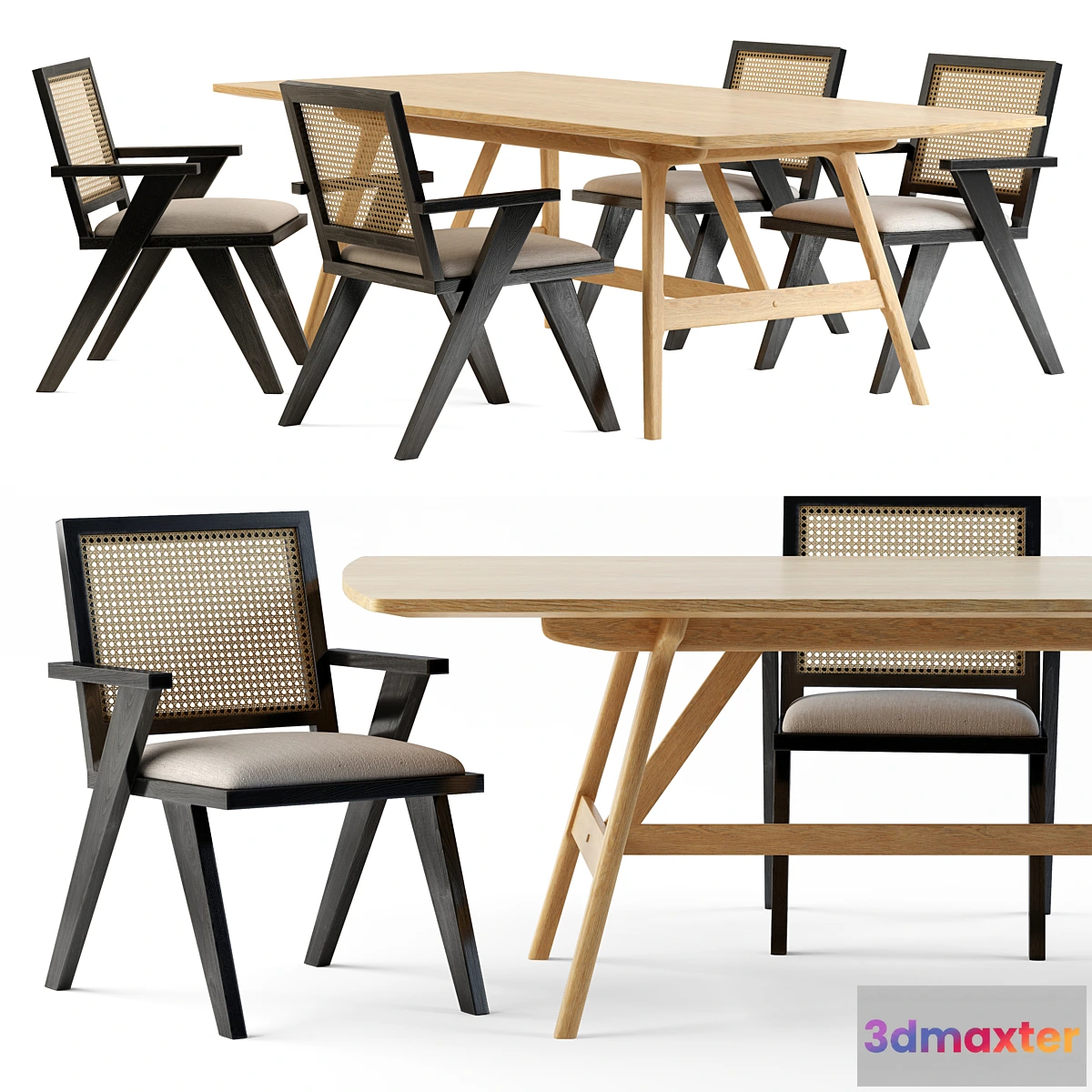 699180 - Four Hands. Flora Dining Chair. Yara dining table