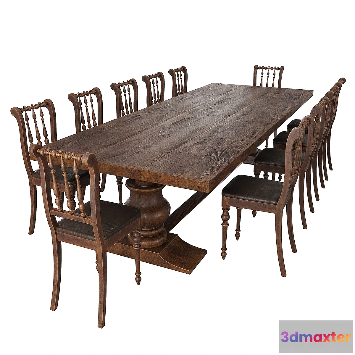 699390 - Rustic dining table + chair