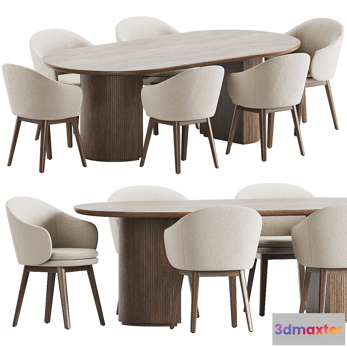 699454 - Wayne Chair Moon Table Dining Set
