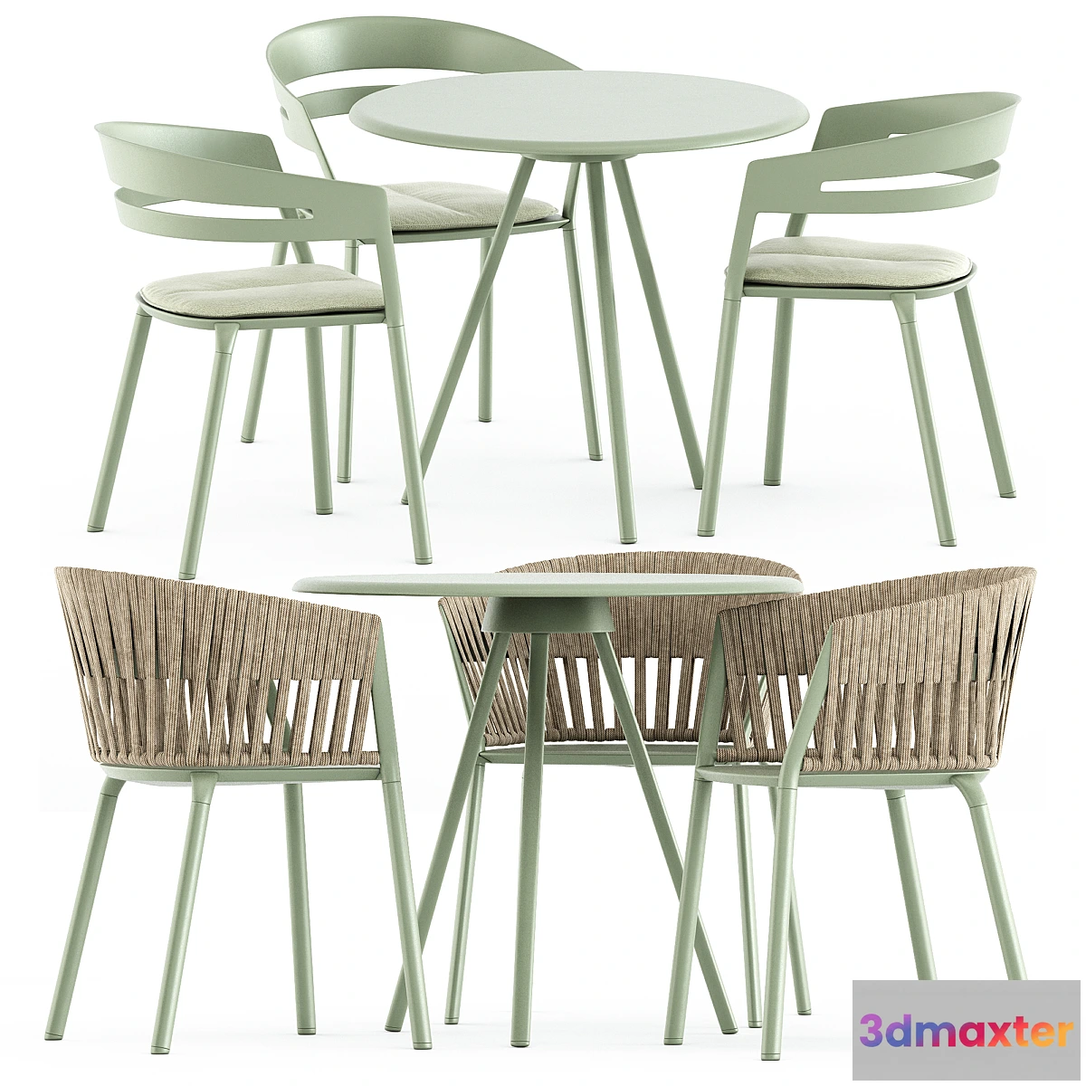 699498 - Zebra Round table and Ria Dining armchair by Fast