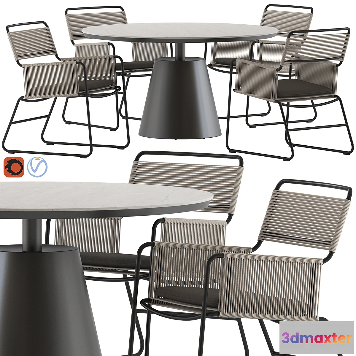 699730 - Coco Republic Milan Chair and Polo Table