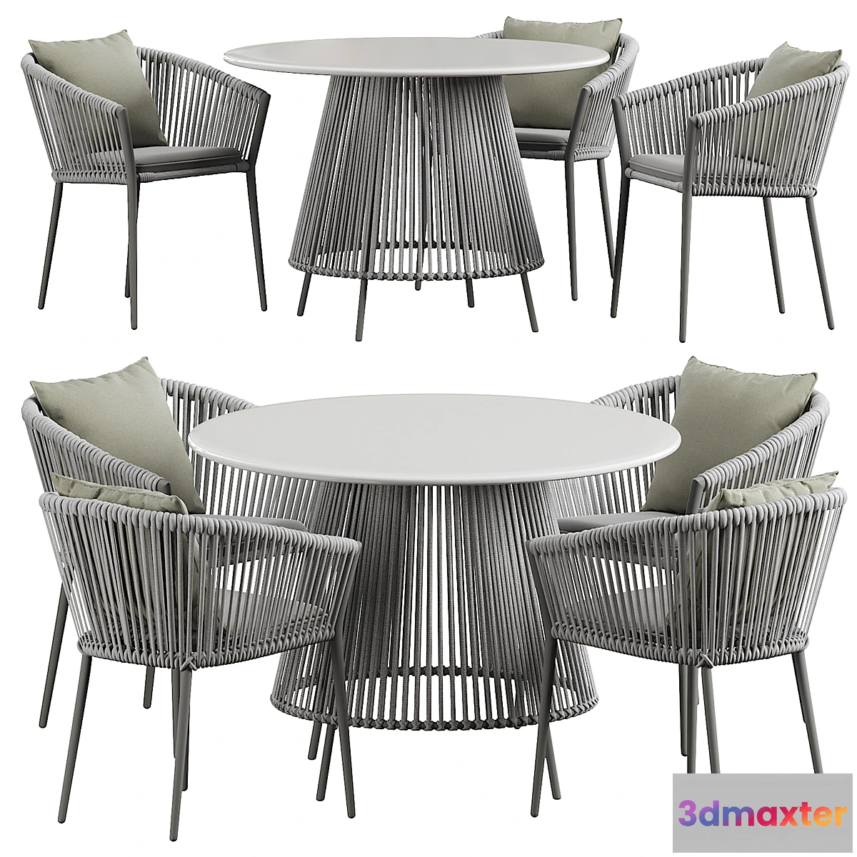 699734 - Muse dining table Silver round