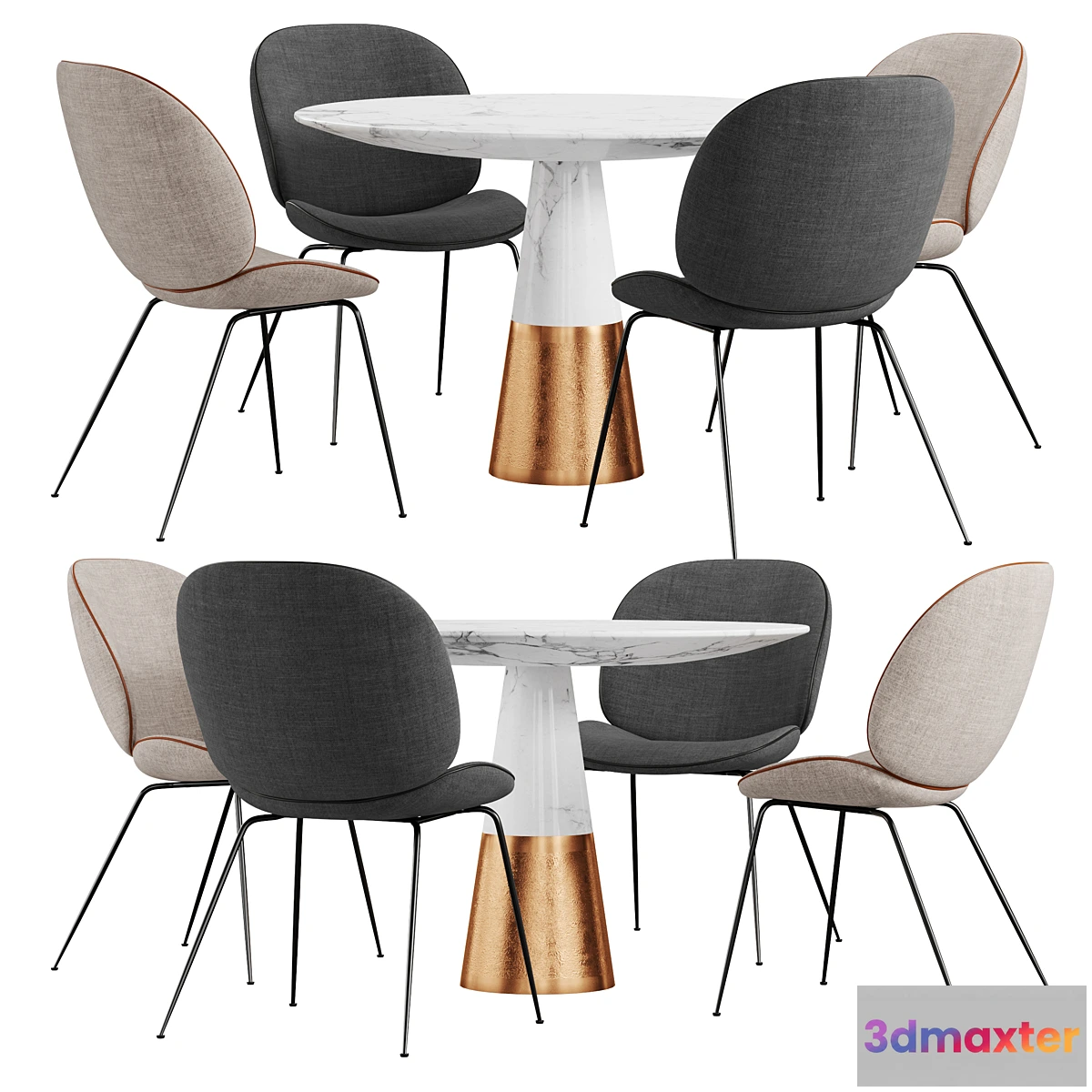 699806 - Gubi & CB2 Vex dining set