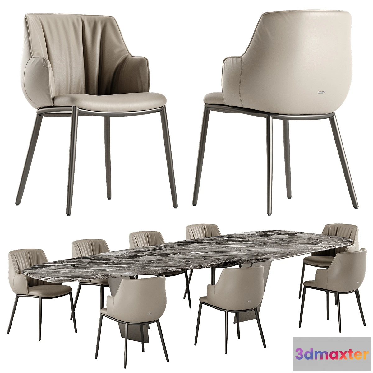 699846 - Cattelan Italia Senator table Rihanna chair set