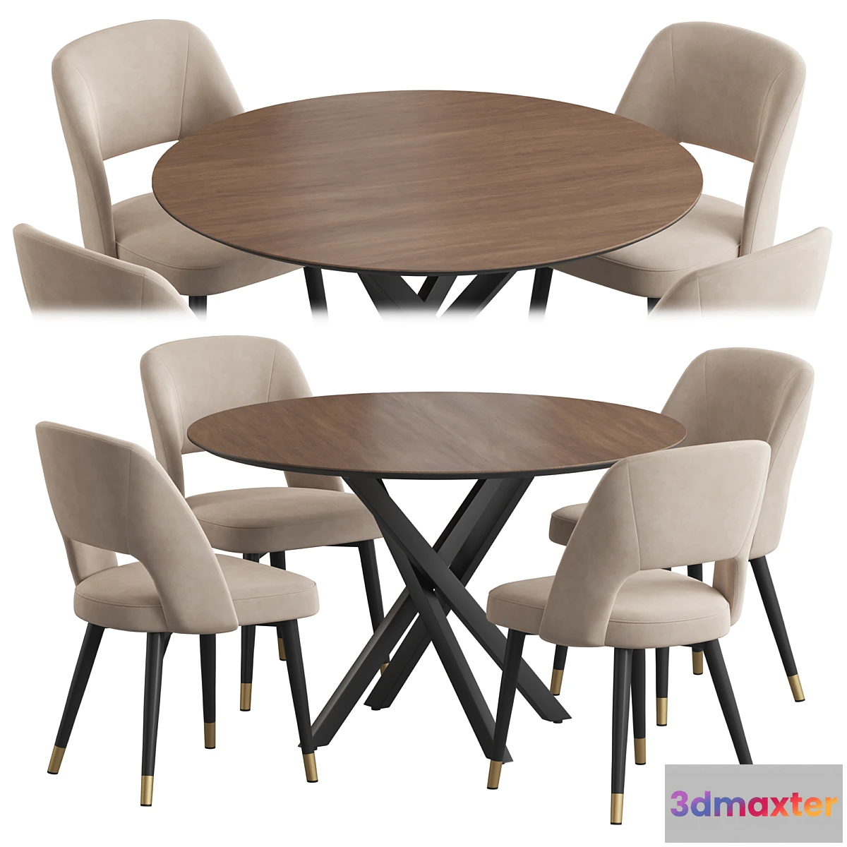 721638 - Ritz table Hudson stool dining set - No.2