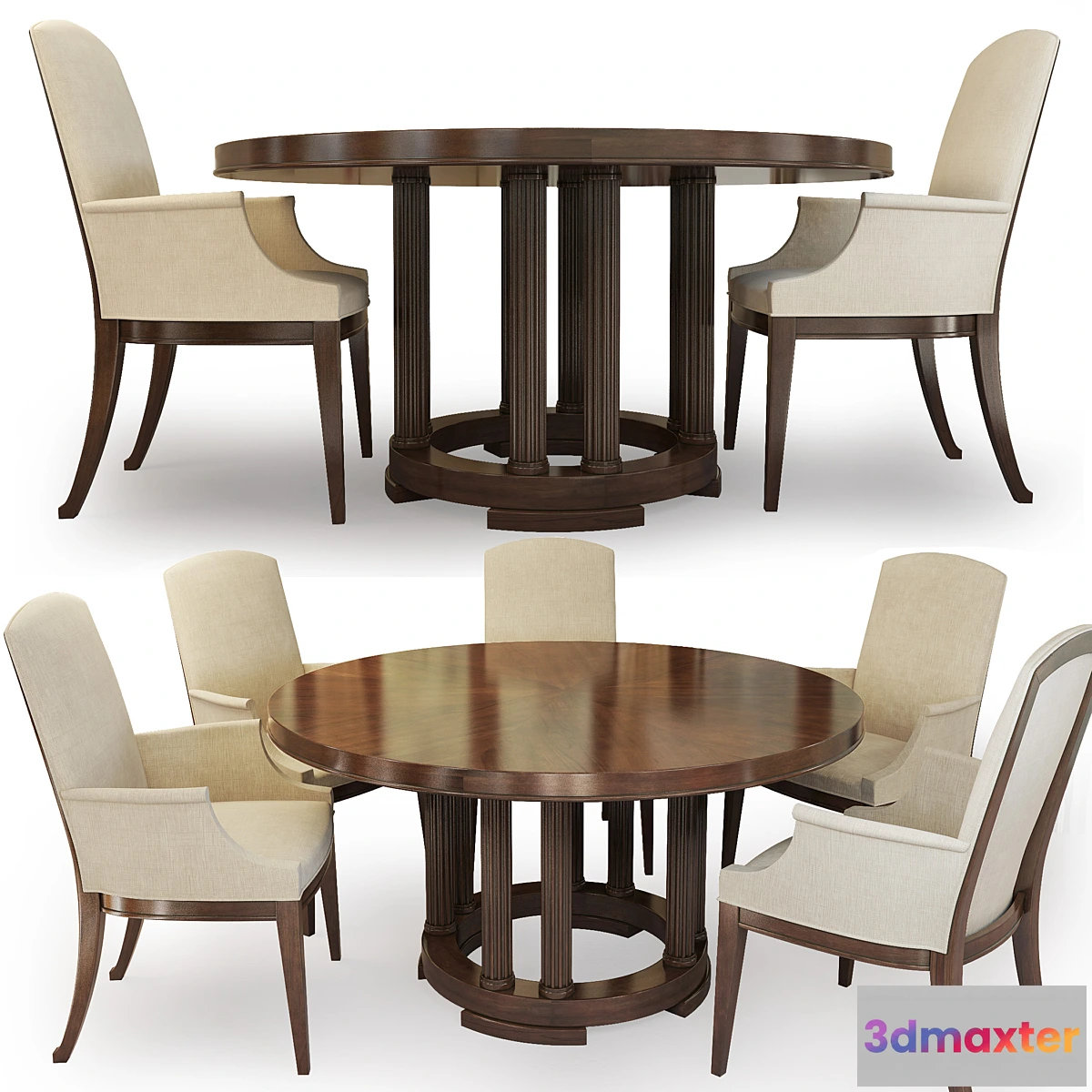 731014 - Chair and round table Bridgeton. Century. Round Dining Table. - No.2