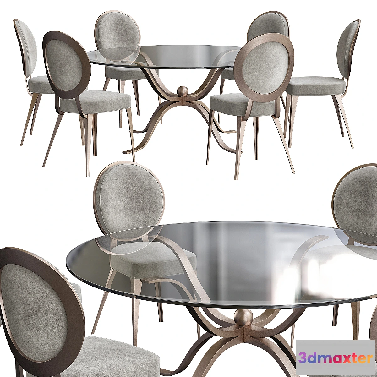 731062 - Luxurious Italian Designer Glass Dining Table - No.2