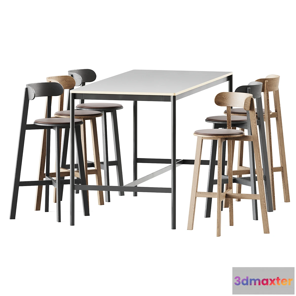 765093 - Base Table High Muuto and Roda Bar Stool by Branca Lisboa - No.2