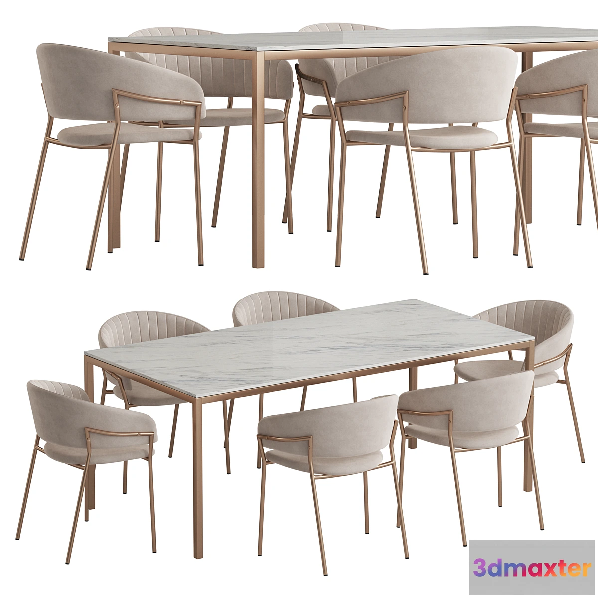 765511 - West Elm Frame table Piza chair dining set