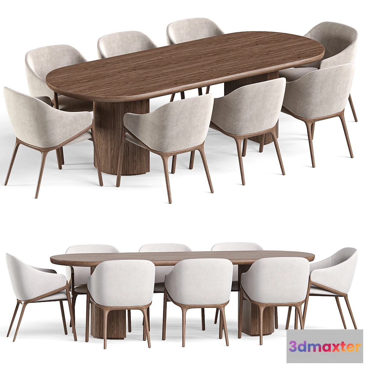 765559 - Angelcerda Chair Moon Table Dining Set - No.3