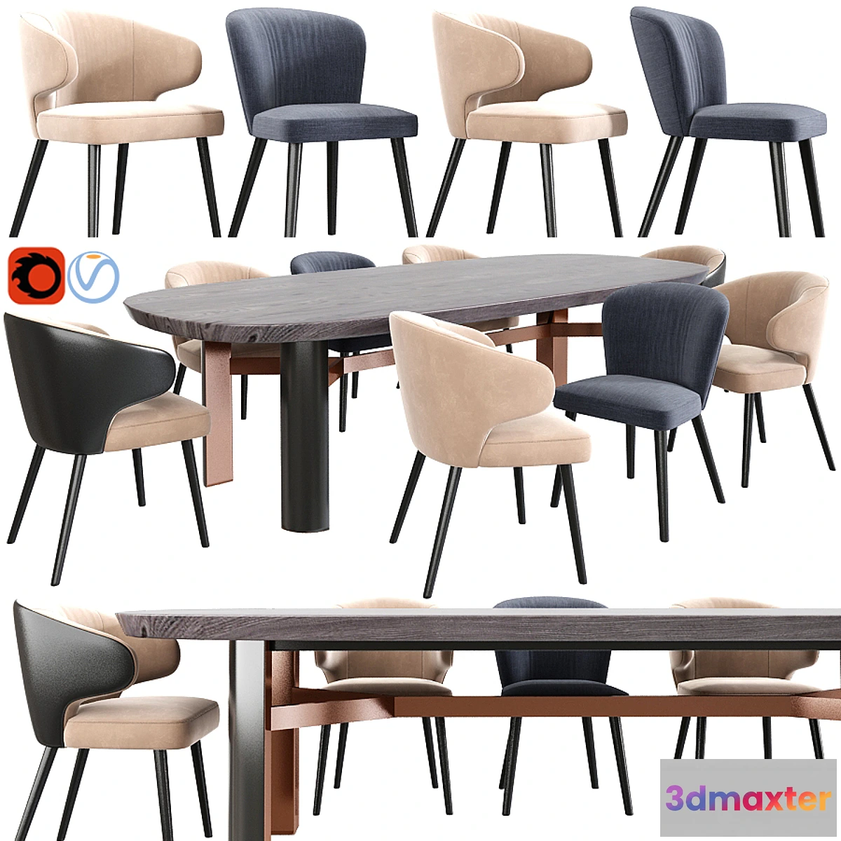 816004 - Minotti Aston Dining Chair Set - No.3