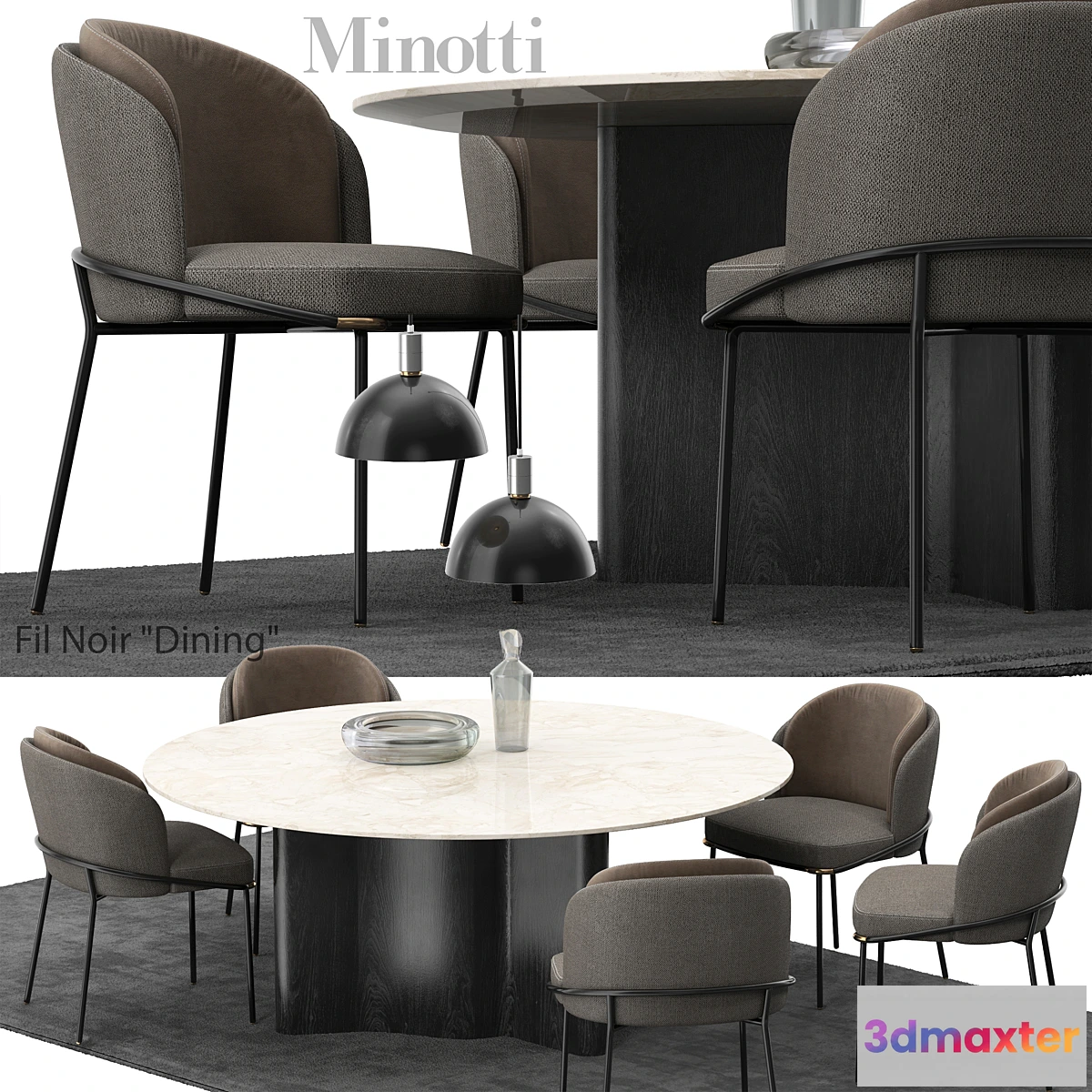 816036 - Minotti Fil noir set