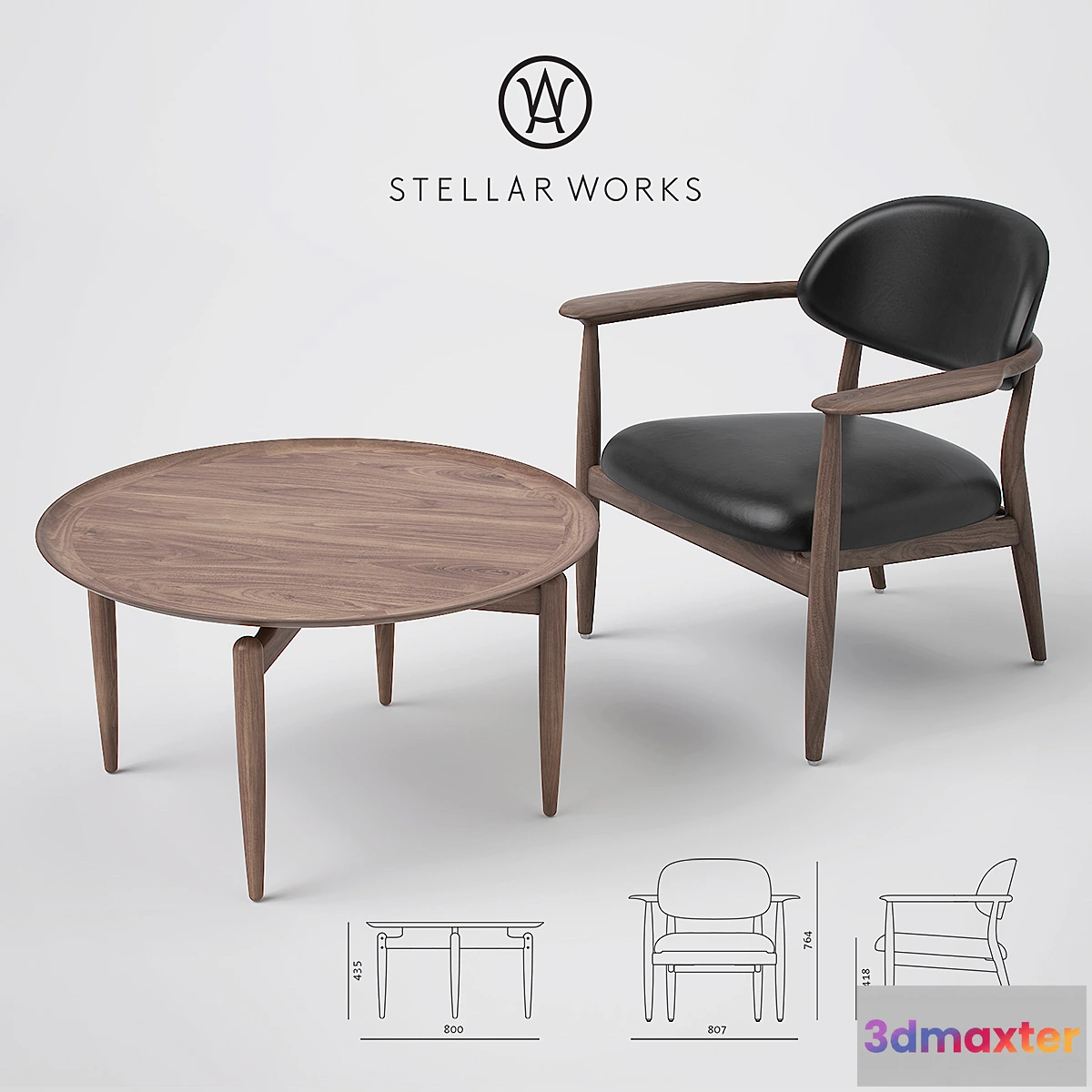 820198 - Stellar Works Slow Lounge Chair and Coffee Table
