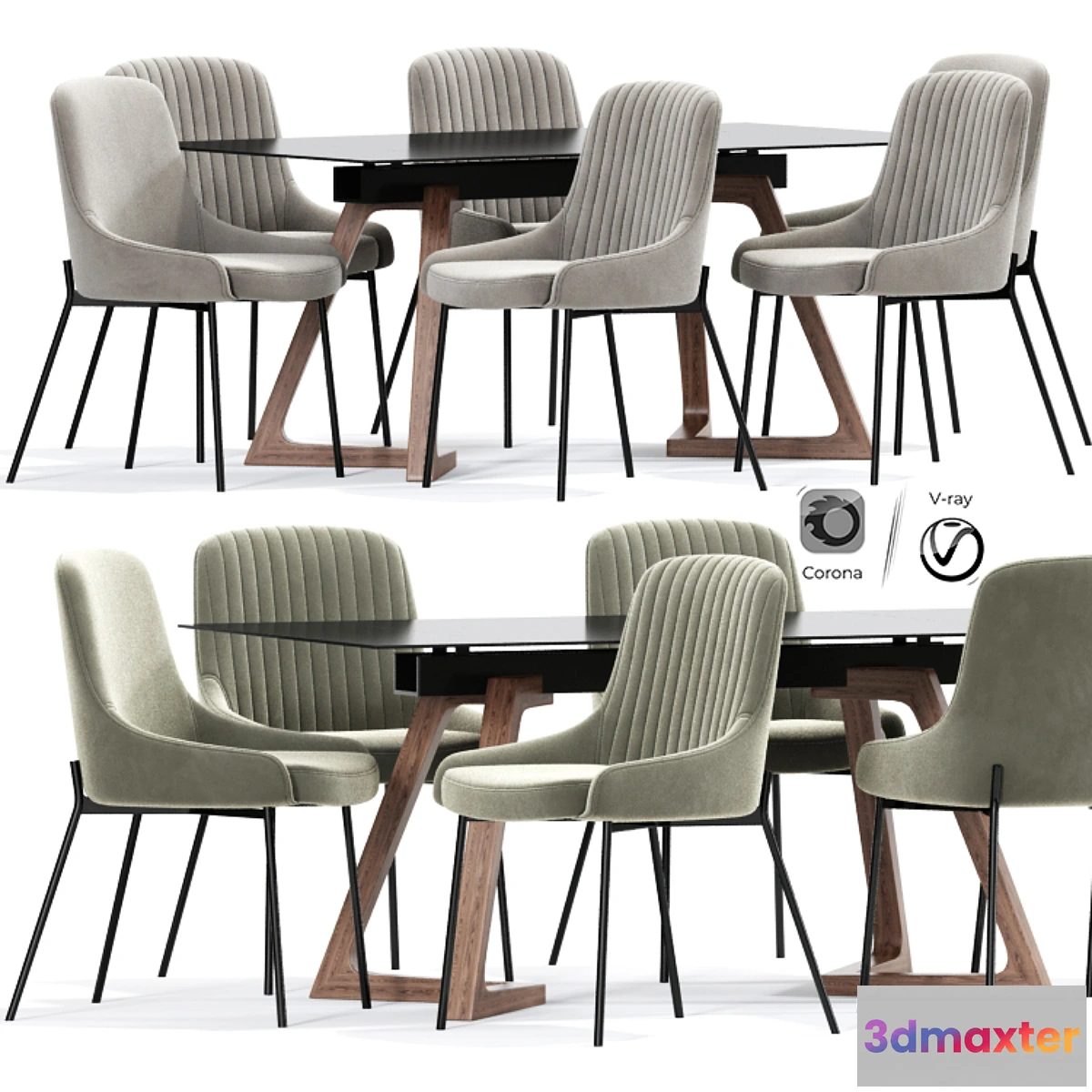 837994 - Lainy Upholstered Strip Chair Table - No.3