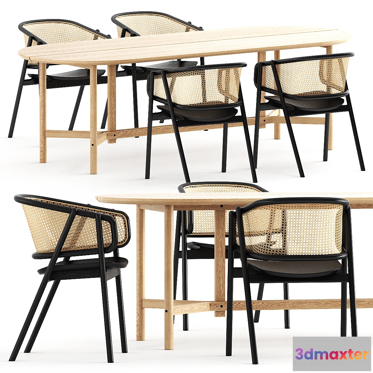 879970 - CANE ARMCHAIR - 01 ARCH TABLE - Y BASE - No.4