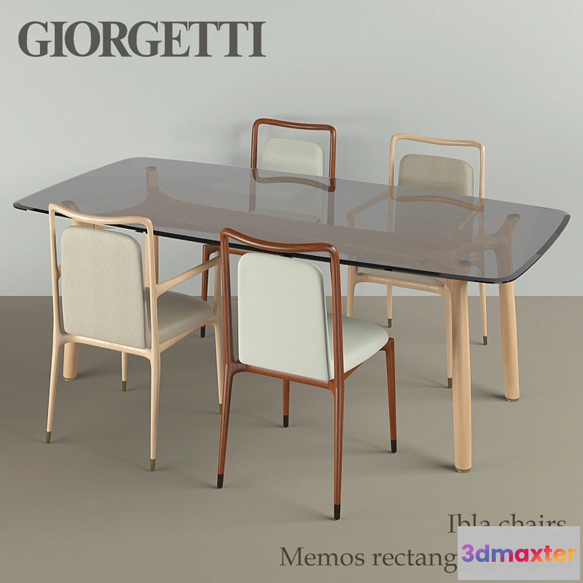 890444 - Giorgetti ibla chairs & memos rectangular table