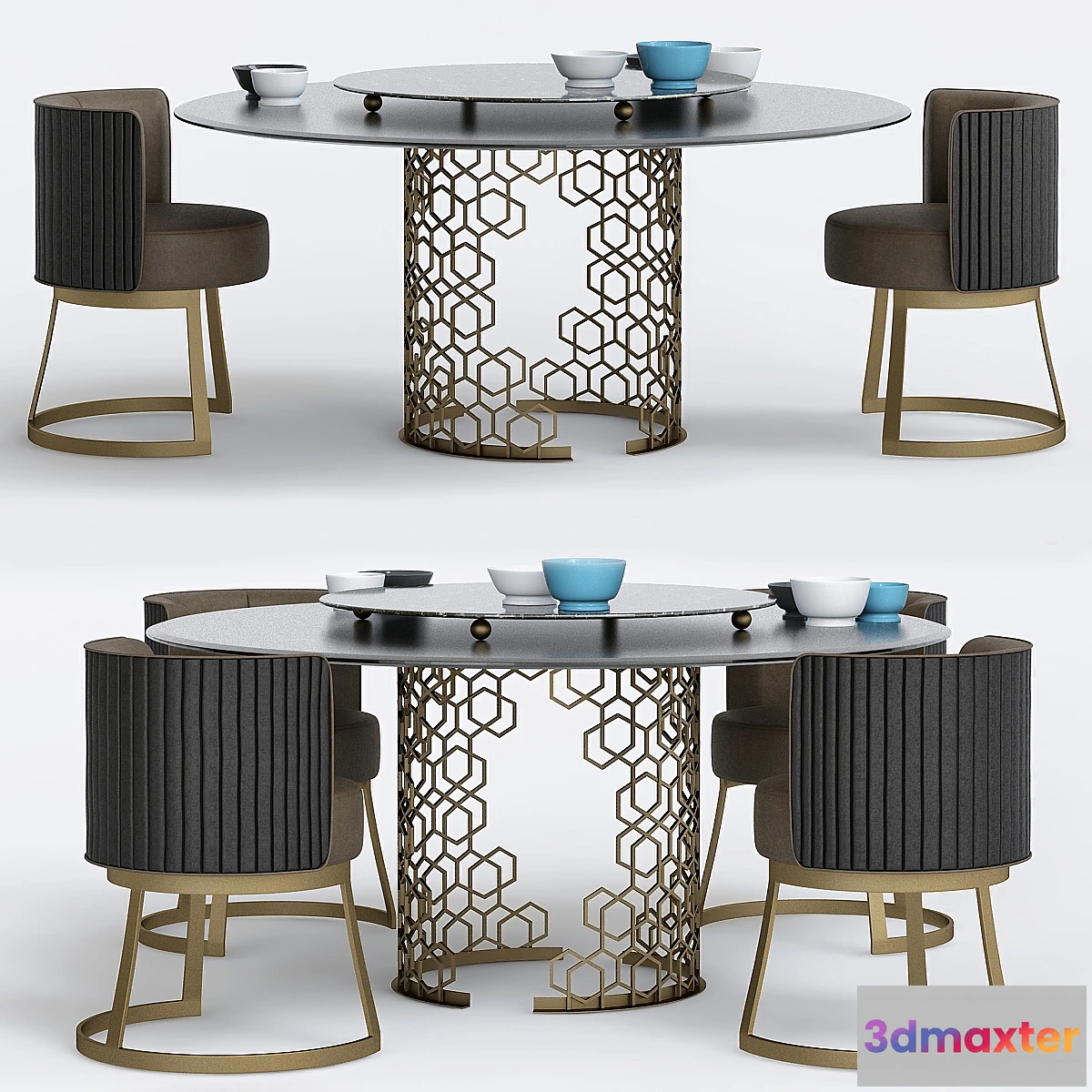 890466 - Longhi Manfred table Round crystal table - No.5