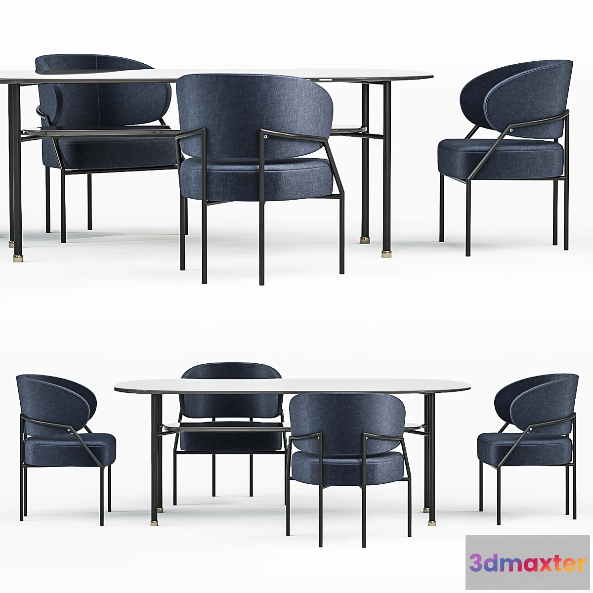 890620 - Chair Meridiani Isetta table Meridiani Hubert - No.2