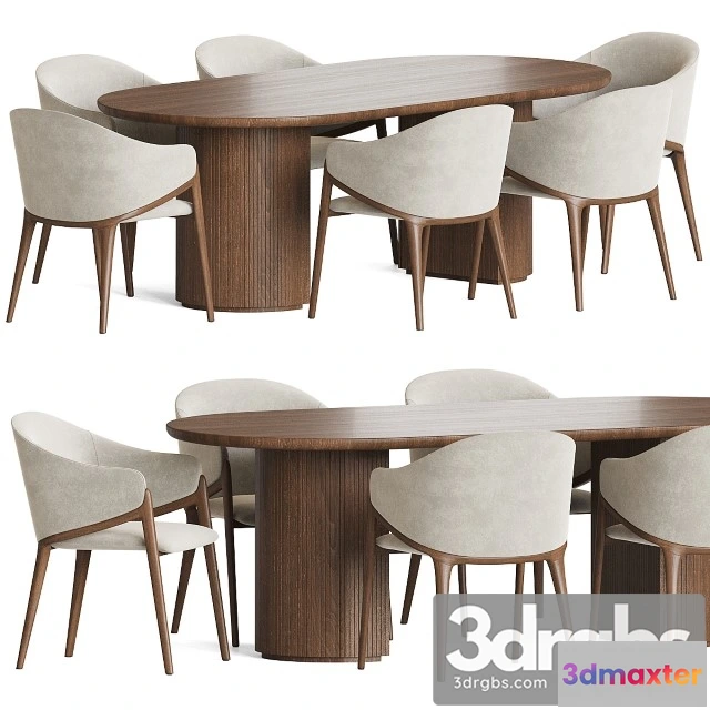 967992 - Angelcerda Chair Moon Table Dining Set