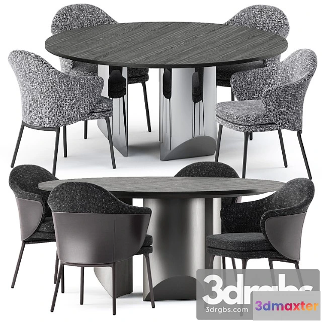 967998 - Angie Chair and Wedge Table by Minotti