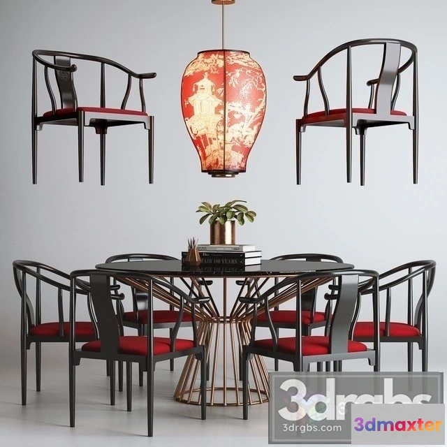 968038 - Asian Table and Chair Set 01