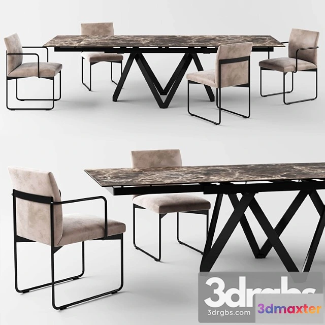 968276 - Calligaris Cartesio Extendable Table Gala Chair