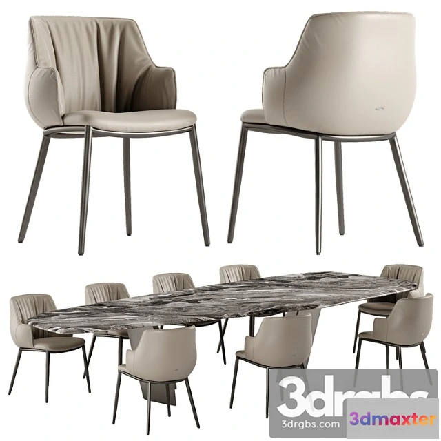 968396 - Cattelan Italia Senator Table Rihanna Chair Set