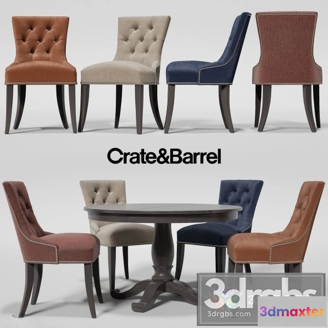 968410 - CB Cecelia Dining Chair Avalon Black Roun Extension Dining Table