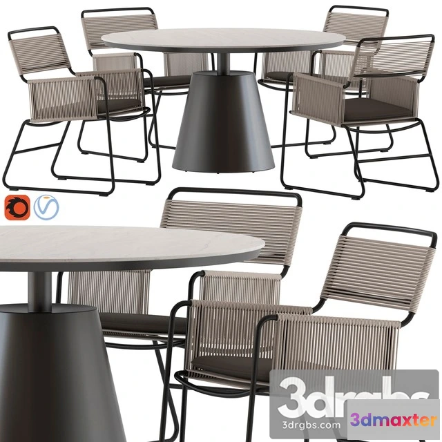 968544 - Coco Republic Milan Chair and Polo Table