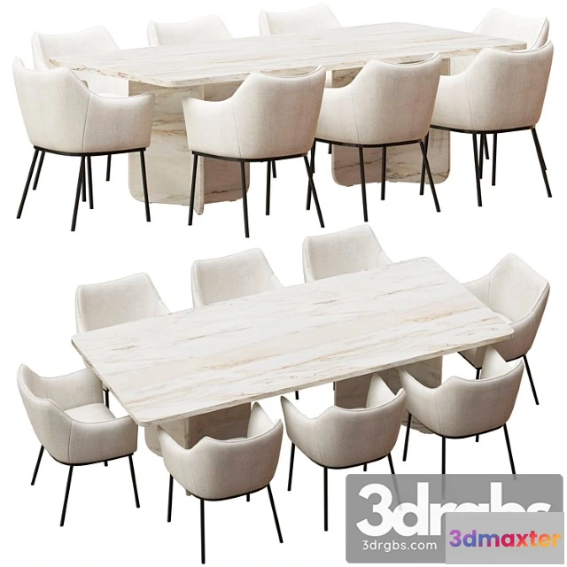 968546 - Coco Republic St James Dining Chair And Como Rectangular Table