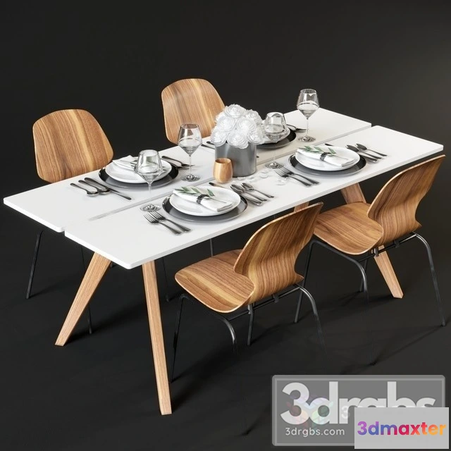 968848 - Dining Table and Chairs Boconcept Adelaide Florence