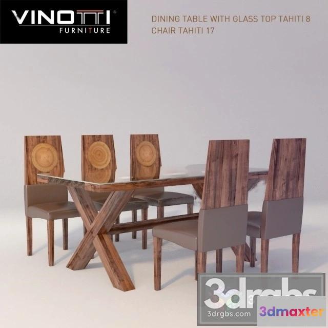 968874 - Dining Table With Glass Top Tahiti 8