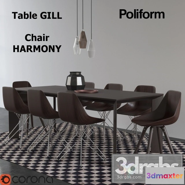 969002 - DR Set Table Gill  Chair Harmony
