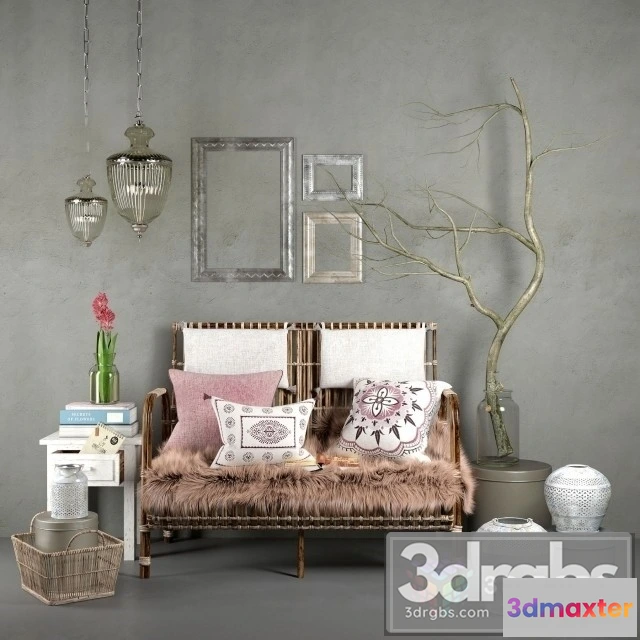 969408 - Hubsch Interior Rattan Set