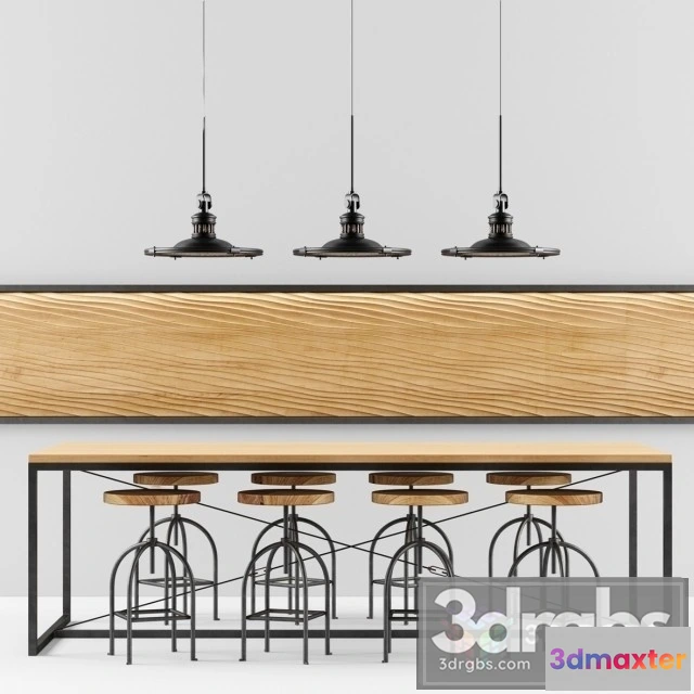 969512 - Industrial Coffe Table and Chiar