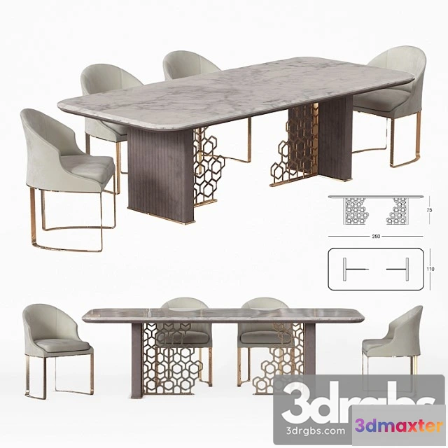 969740 - Longhi Excelsior Table And Daphne Chair