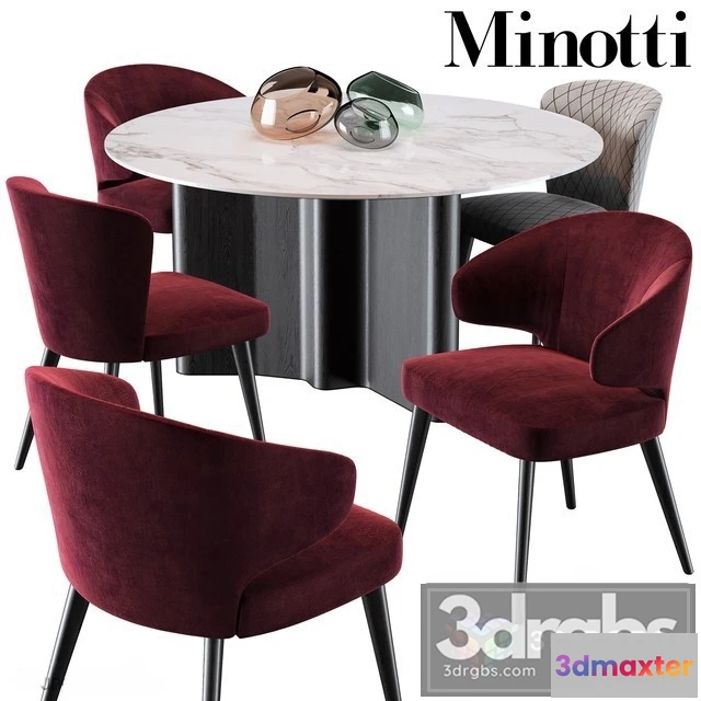 969864 - Minotti Aston Dining Chair Lou Dining Table
