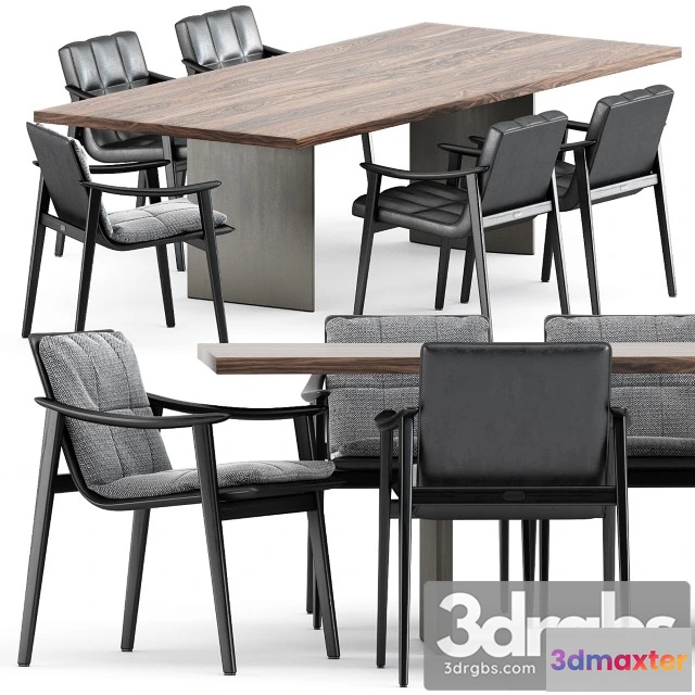 969908 - Minotti Fynn Chair Linha Dining Table