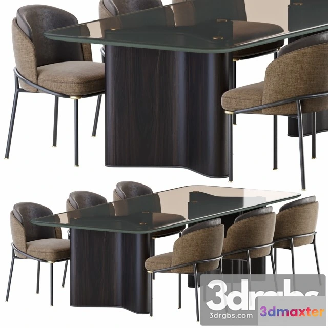 969920 - Minotti Lou Dining Table Chair Fil Noir