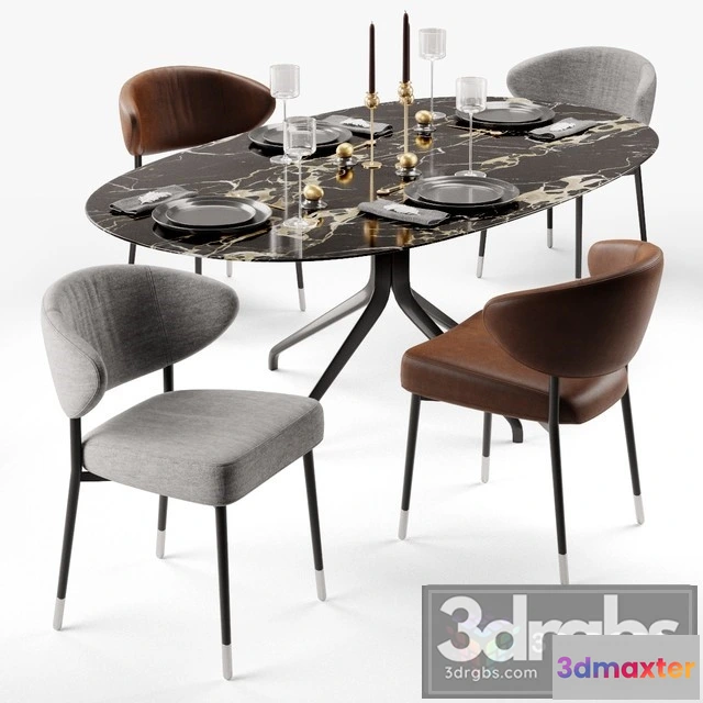 969926 - Minotti Mills Chair Claydon Table