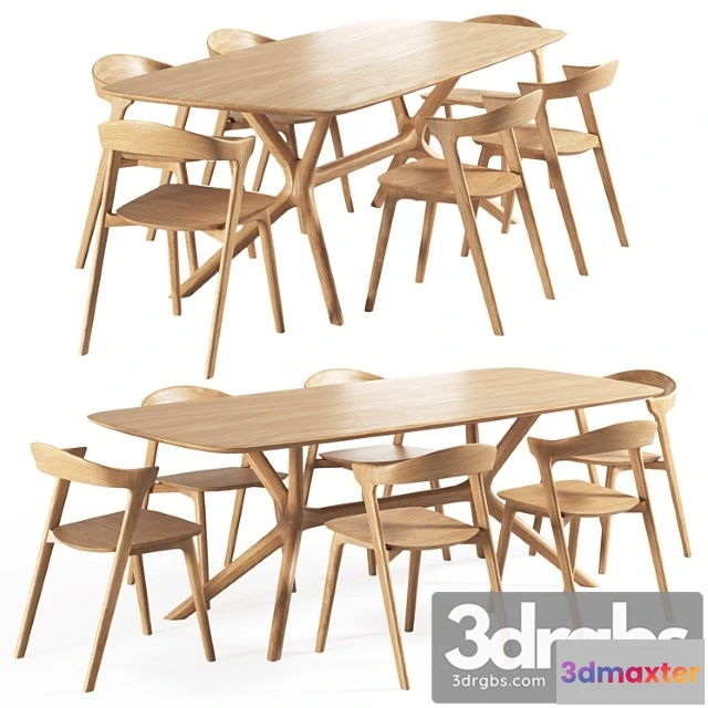 970120 - Oak Bok Chair Oak X Table 1