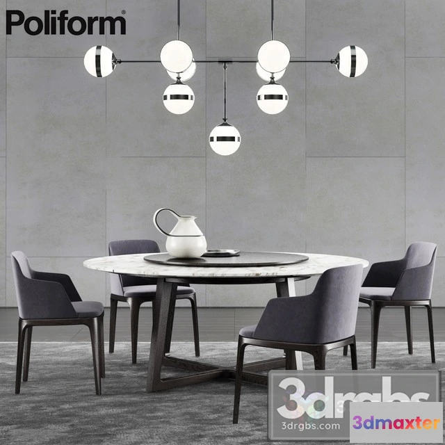 970240 - Poliform Concorde Table Grace Chair 2