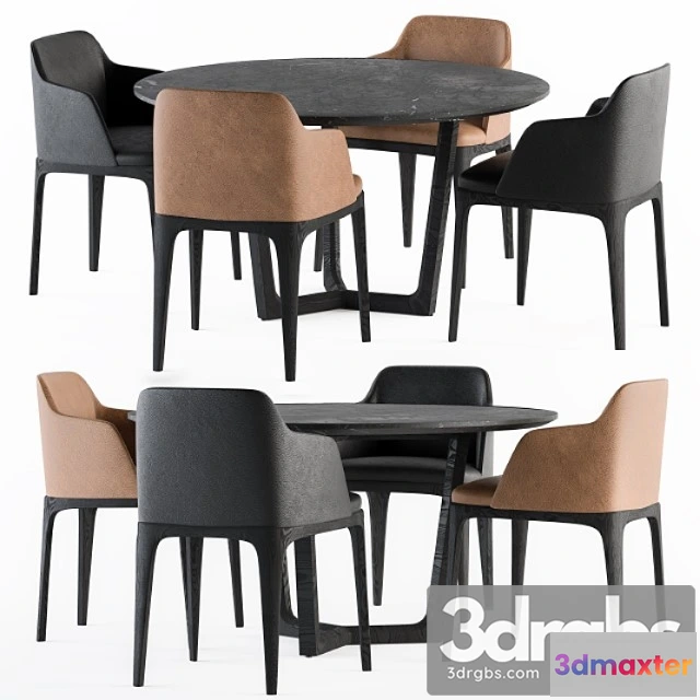 970244 - Poliform Dinning Round Table And Grace Chair