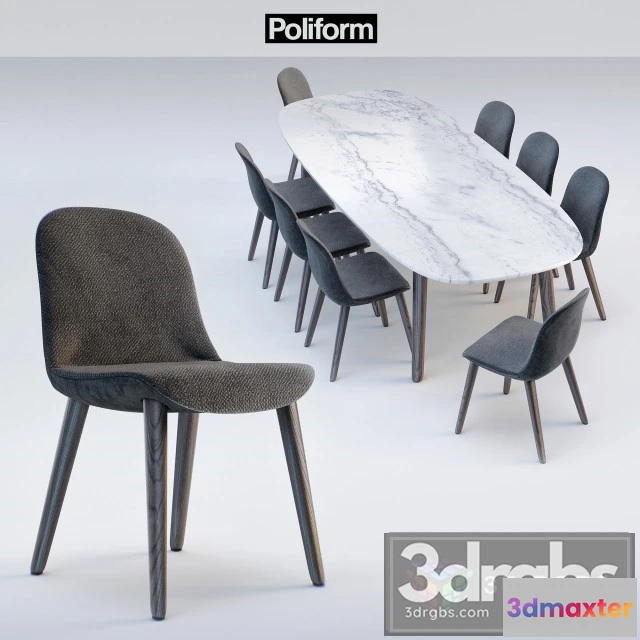 970262 - Poliform Mad Dining Chair Table