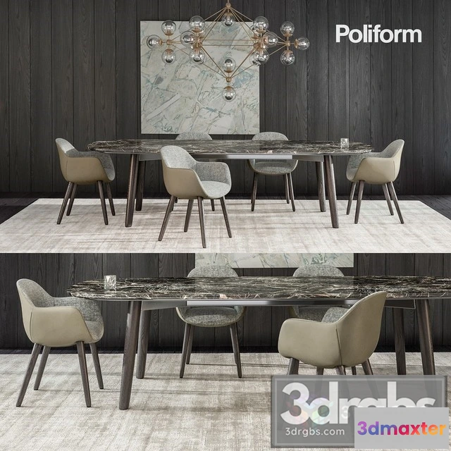 970264 - Poliform Mad Dining Set 01